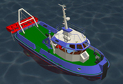 16.00m Plough Dredger - 3d Illustration