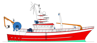 27.9 Pelagic Trawler, Illustration.