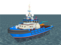 38m General purpose tug - Macduff TAY 38 3d profile