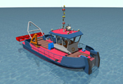14.00m Workboat - 3d Illustration