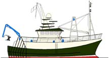 19.50m Twin Rig Trawler, Illustration.