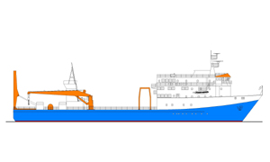 Ferry after conversion to Survey vessel Profile